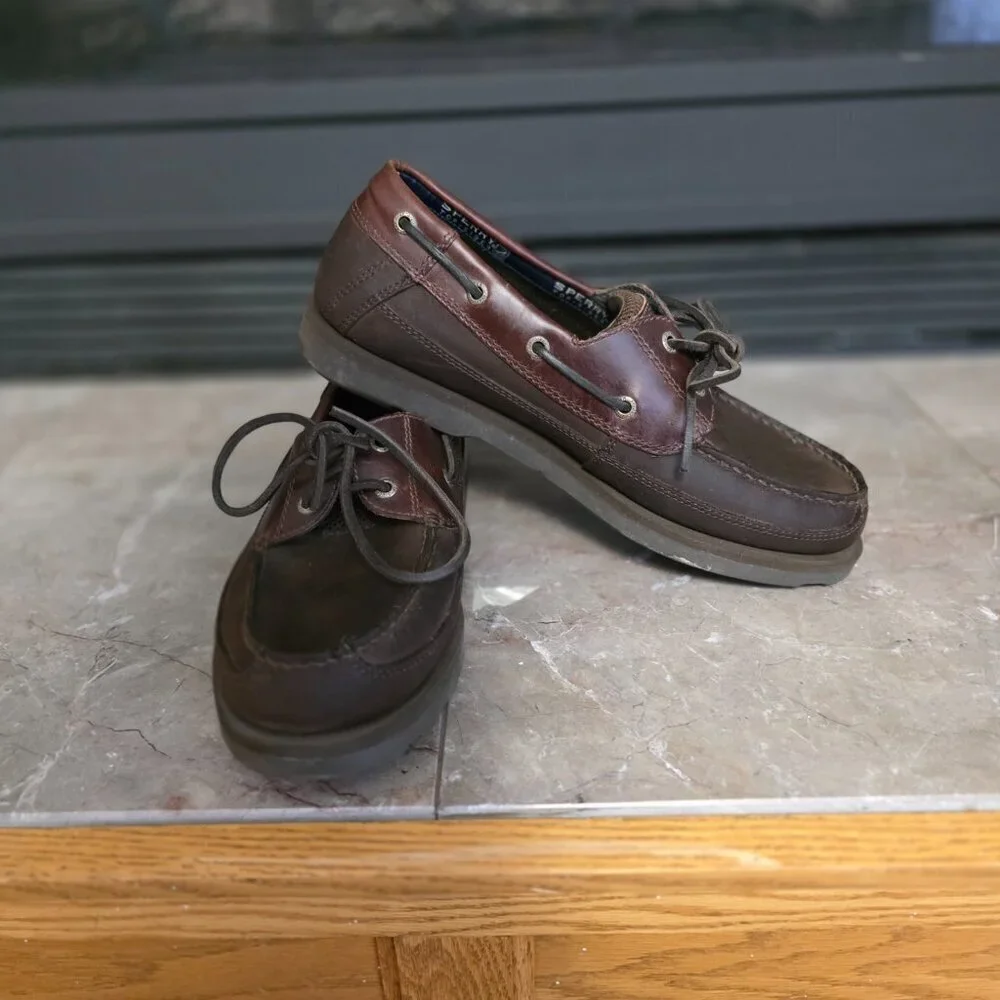 Sperry Top-Sider Brown Leather Boat Shoes Men's 10M Like New